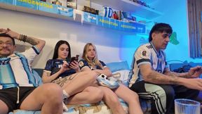 Argentina vs England live show deepthroat swallow double blowjob live sex reaction