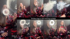 Smoke rings in the morning sunlight