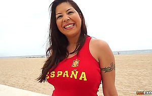 Chubby Spanish Chick Pushed in the Tush