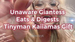 Unaware Giantess Eats & Digests Tinyman Gift!