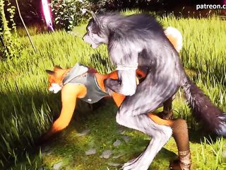 Ebony Werewolf bangs and creampie cute Yiff Foxy, sexy vagina lick- Wild Sin