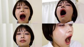 Sumire Tanba - CLOSE-UP of Japanese cute girl YAWNING - 1080p