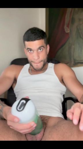 Pumping and masturbating my cock