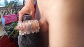 Teen Is Fucking Clear Fleshlight Quickshot For The First Time Rough Close Up Leads To Huge Cumshot