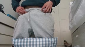The Fitness Trainer Jerks off Inside His Pants and Shows You His Cock