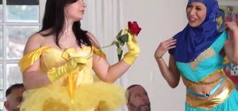 Two stunners fucked rough by older hunks