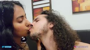 Fiery petite Latina reunites with her ex in an autumn garden, hardcore and horny sex and milk all over her body