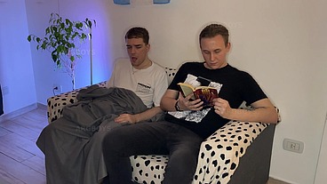 Step-Brother got Caught Jerking off his Big Cock