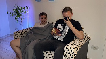Step-Brother got Caught Jerking off his Big Cock
