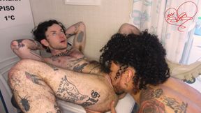 Slutty Ftm in Boots Fucked Bareback All Over the Kitchen by Huge Dicked Hector Casado