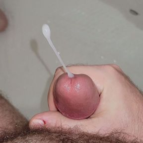 A Nice Wank in the Shower for a Big Blast of Cum