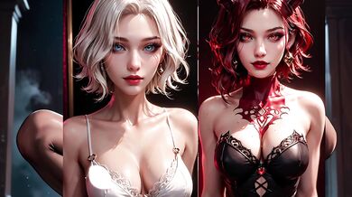 Angel Princess & Demon Slut Fight Over Your Cock ASMR Moaning and Wet Mouth Sounds