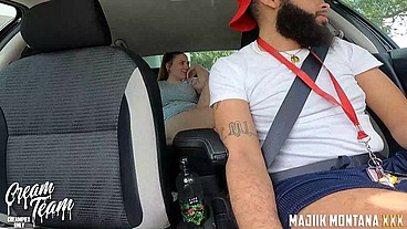 PAWG Uber Passenger Gracie Lets Majiik Montana Creampie Her Pussy