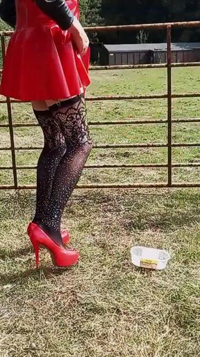 Unforgettable moment from &quot;Tranny Milk Maid Making Deliveries&quot;