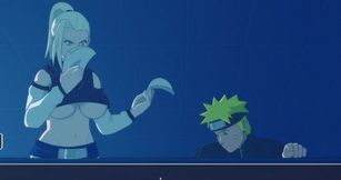 Naruto Tsunade's massive ass destroyed in hentai parody game cumshots
