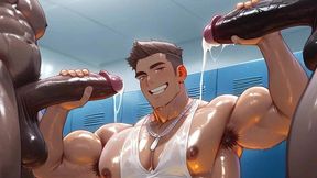 gay trio has crazy fisting and anal in the locker room anime hentai pinoy