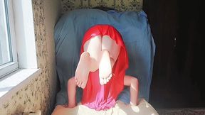 Cute Sissy Wearing Fluffy Earmuffs in Cozy Sweater