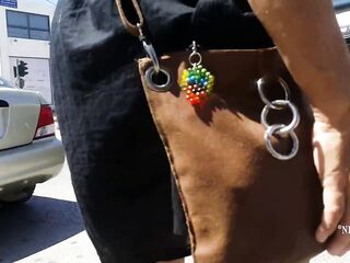 nippleringlover going shopping flashing pierced twat outdoors on public stores and crowded streets