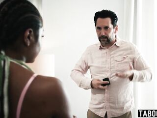 Black stepdaughter Destiny Mira gives her perv stepfather what this guy craves