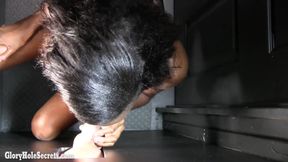 Beautiful Armani makes gloryhole debut and swallows every load POV