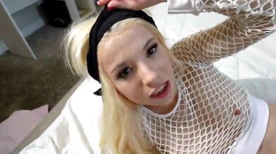 Blonde stepdaughter eases tension with passionate POV sex and squirting