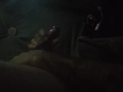 Hot Tattooed bi otter strokes big cock shoots load blowing clouds in truck