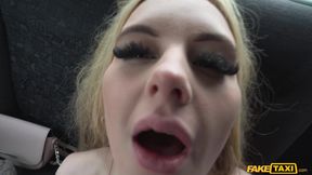 British Blonde's Wild Squirting Taxi Ride