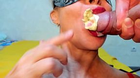 Sweet creampie with bubble gum fetish