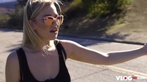 Curvy Blonde Blake Blossom Gets Playful During Behind-the-Scenes Interview with Charles Dera