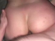 Amelia soaks the bed while getting fucked hard