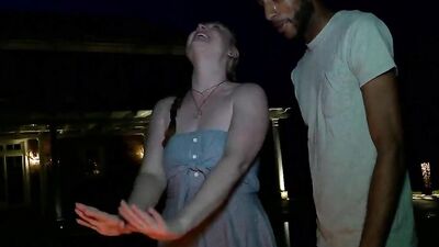 Leena Sky blows a black fitness instructor and fucks with him