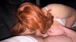 Stepmom thanked her stepson in the car with anal sex and gave a blowjob