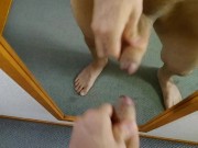 【個人撮影】包茎の全身鏡の前で射精オナニー