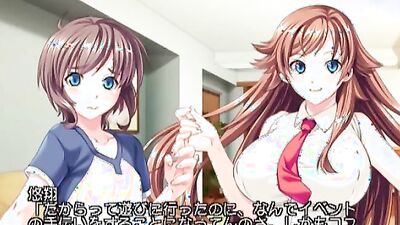 Naughty anime couple caught in the act by a tentacle monster