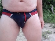 Really had to pee after a swim and couldn't hold it!
