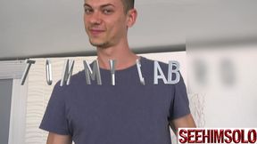 tommy cabrio flexes his muscles while stroking his hard cock slowly!