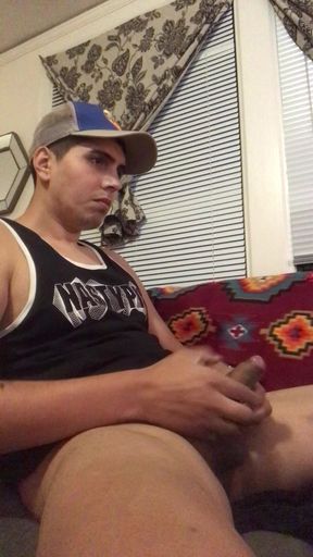 Solo Hot Gay Twink in Black Tank Cumshot