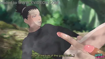 Shikamaru and Asuma rubbing cocks in gay hentai frottage