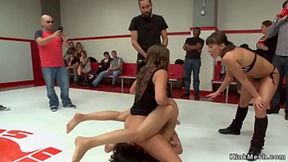 Tied-up wrestler gets publicly fucked