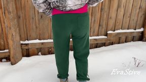 I pee in the snow in winter