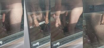 Mature hetero neighbor with big flaccid cock changing his underwear to go out on the street
