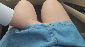 Blonde temptress lets random stranger touch her pussy in the car