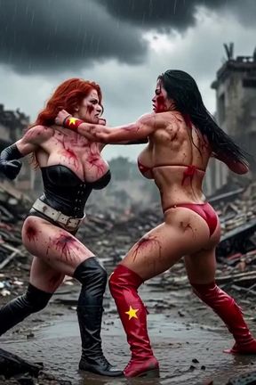 Wrestling Women in Costumes