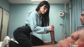 i brought my step daughter to old doctor and found her giving him a deep blowjob.[ai generated]