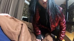 Sluttish Latina milf deepthroats in her jumpsuit