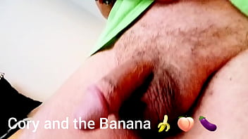 Cory and the Banana.  Straight Bait POV of Celebrity Cory Bernstein on video call playing with dick, ass, and Banana.