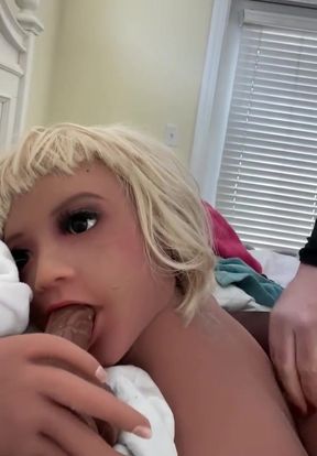 Sexy Crossdressing Slut Fucks Sex Doll in Lingerie