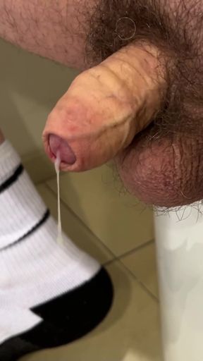Wanking My Soft Uncut Cock Till Cum   Clip 1