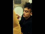 Stranger farts while I am trying to suck cock at the public toilet