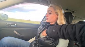 My Wife's Slim Blonde Bestie Rewarded Me With BJ & Sex In the Car For Giving Her a Lift